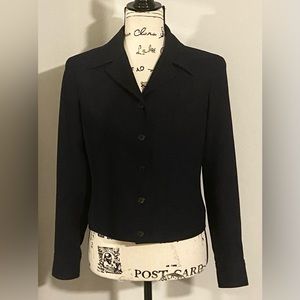 Laundry by Shelli Segal Navy Cropped Blazer Jacket